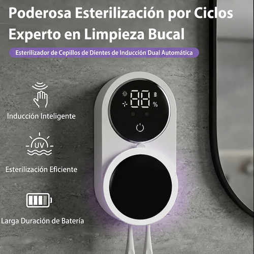 Soporte Portacepillos Inteligente con Esterilizador UV y Carga USB - VANT