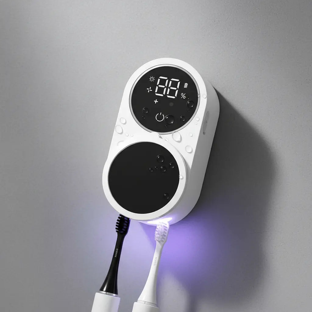 Soporte Portacepillos Inteligente con Esterilizador UV y Carga USB - VANTT